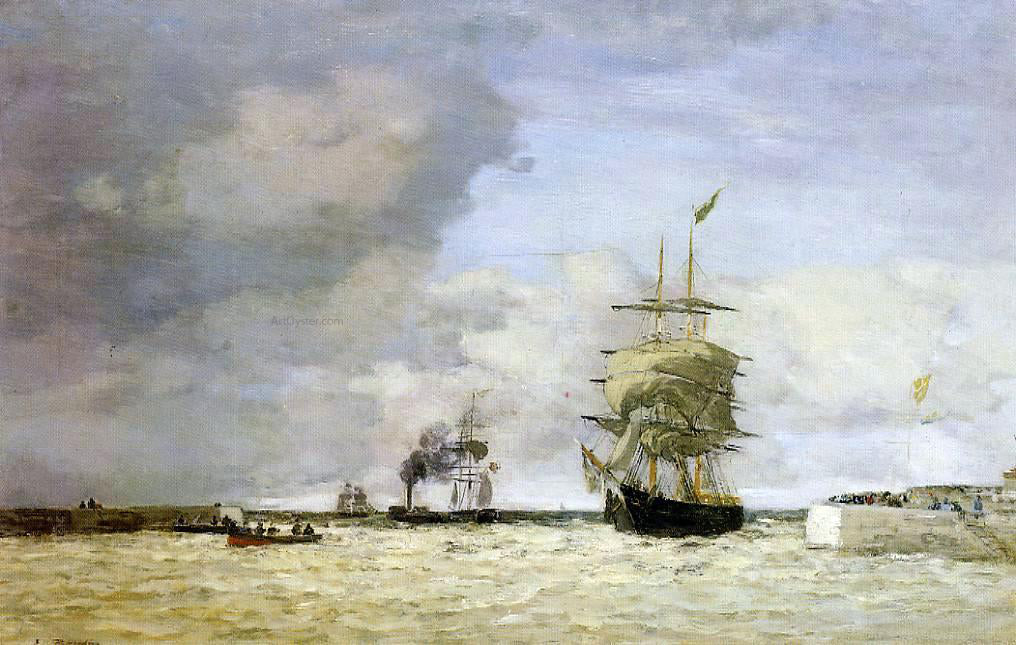 Eugene-Louis Boudin Le Havre, Entrance to the Port - Hand Painted Oil Painting