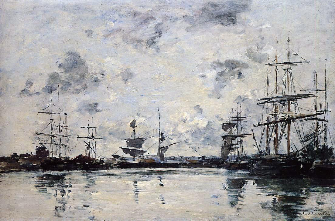 Eugene-Louis Boudin Le Havre, the Port - Hand Painted Oil Painting