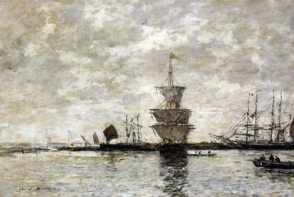 Eugene-Louis Boudin Le Havre, the Quarentine Basin - Hand Painted Oil Painting