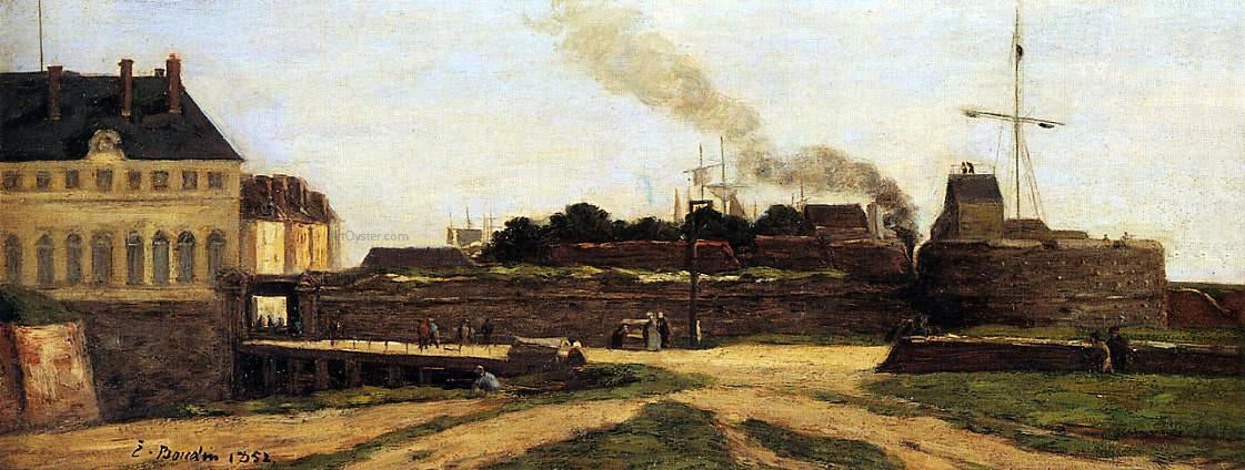 Eugene-Louis Boudin Le Havre, the Town Hotel and the Francois I Tower - Hand Painted Oil Painting