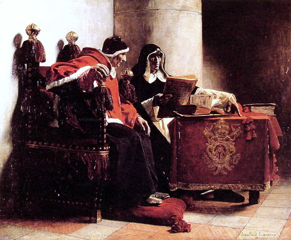 Jean-Paul Laurens Le Pape et l'Inquisiteur, dit aussie Sixte IV et Toruemada - Hand Painted Oil Painting