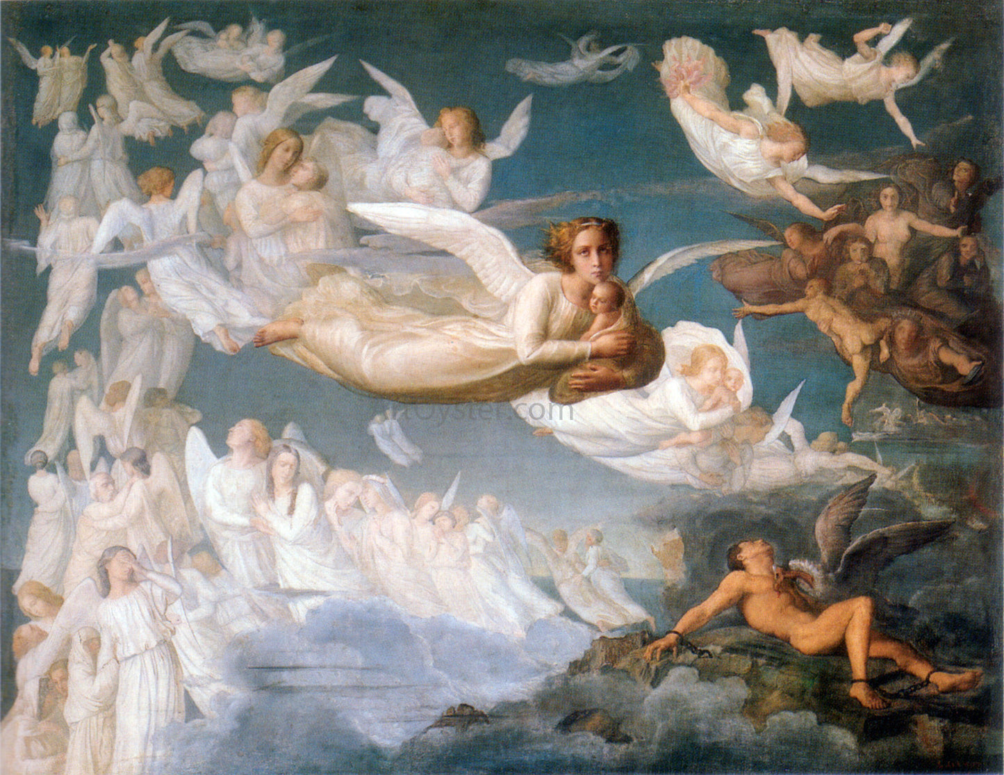 Anne-Francois-Louis Janmot Le Poeme de l'ame - Le Passage des ames - Hand Painted Oil Painting