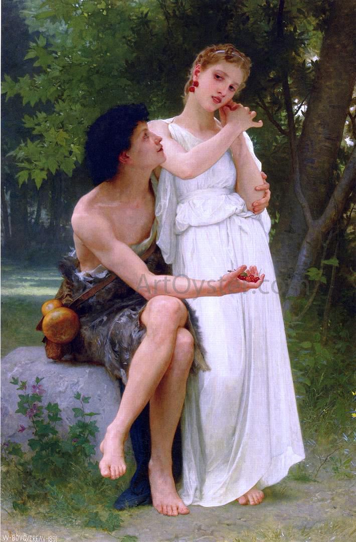 William Adolphe Bouguereau Le Premiers Bijoux (also known as Her First Jewels) - Hand Painted Oil Painting