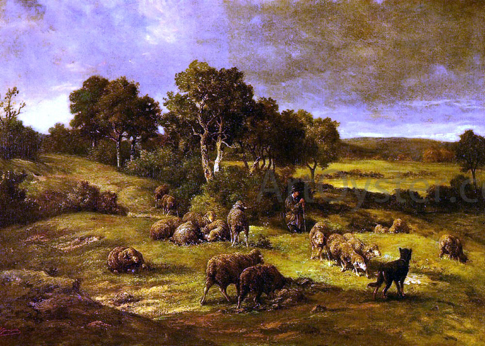 Charles Emile Jacque Le Troupeau - Hand Painted Oil Painting