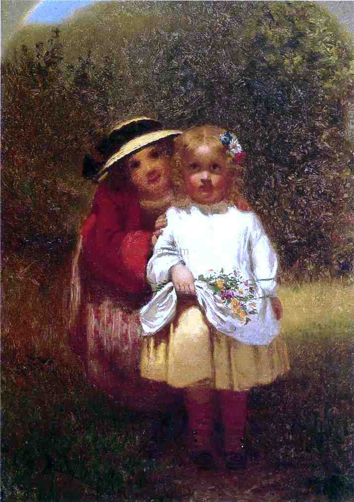 John George Brown Learning to Curtsey - Hand Painted Oil Painting