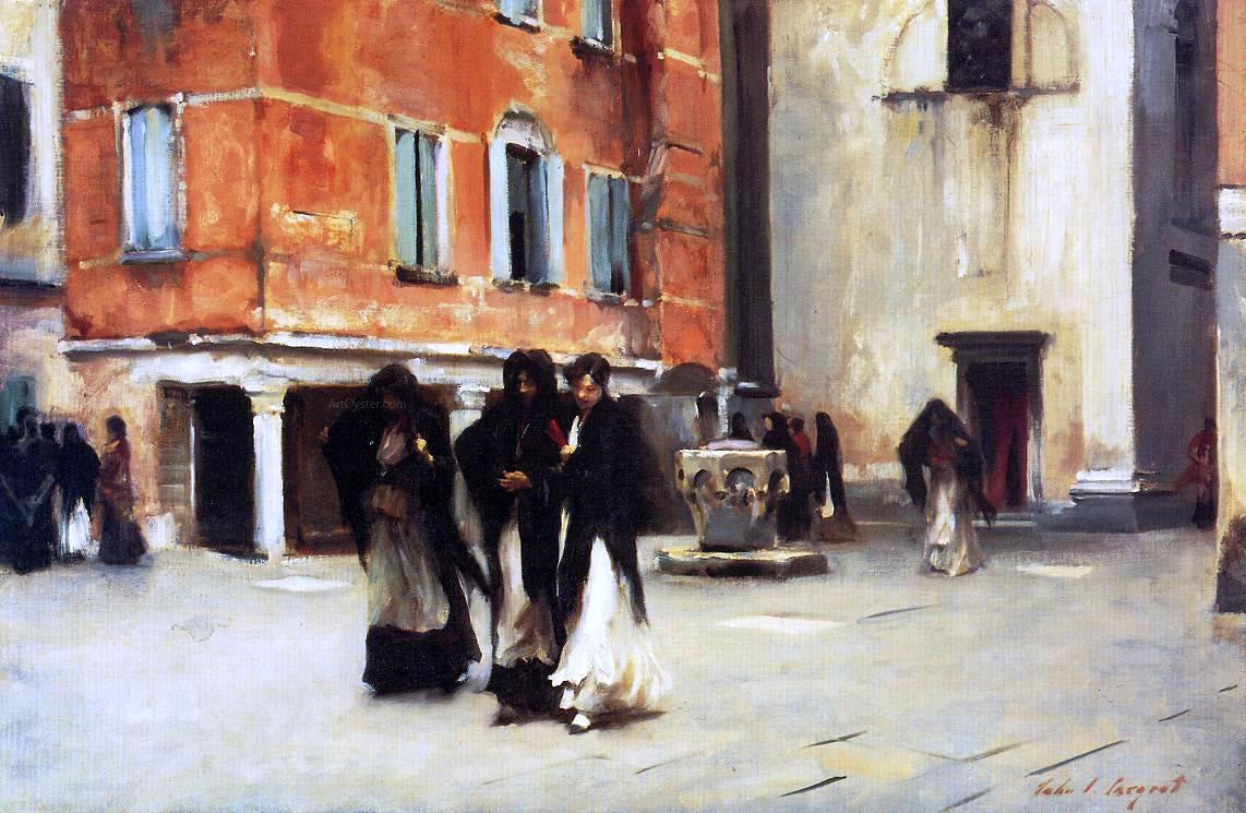 John Singer Sargent Leaving Church, Campo San Canciano, Venice - Hand Painted Oil Painting