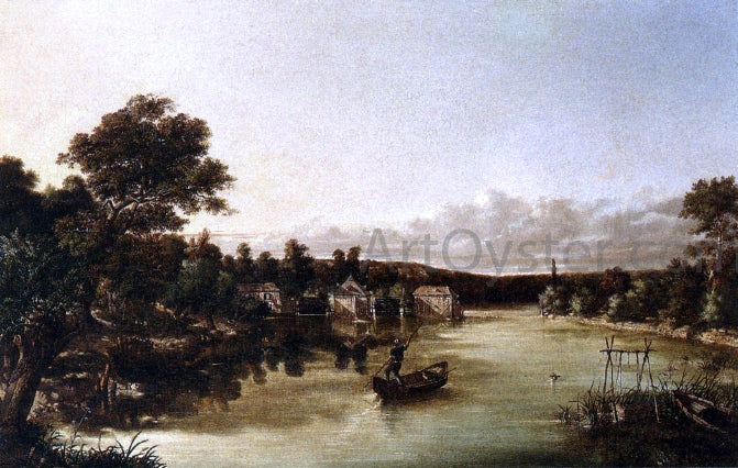 Emile Charles Lambinet Leaving for a Day of Fishing - Hand Painted Oil Painting