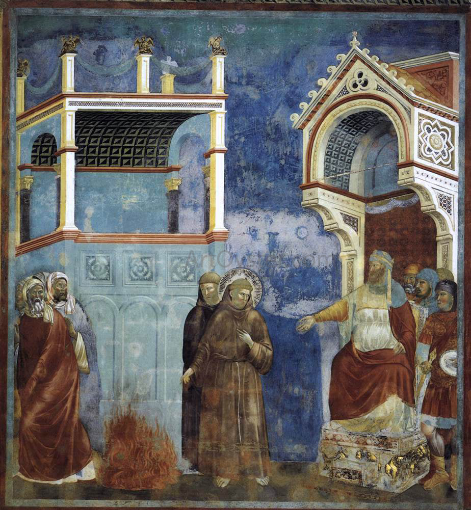 Giotto Di Bondone Legend of St Francis: 11. St Francis before the Sultan (Upper Church, San Francesco, Assisi) - Hand Painted Oil Painting
