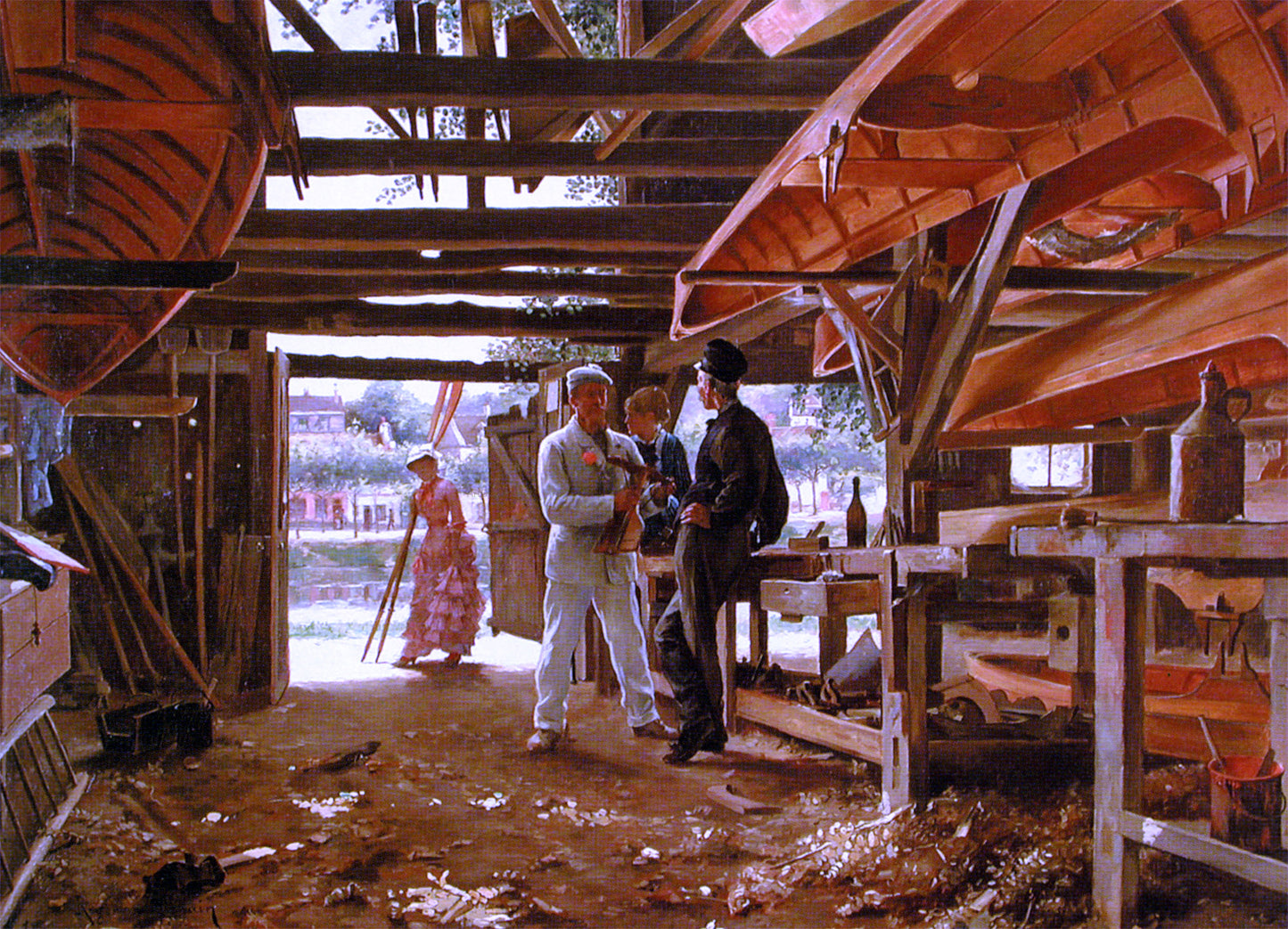 Roger-Joseph Jourdain L'Entrepot a Bateaux - Hand Painted Oil Painting