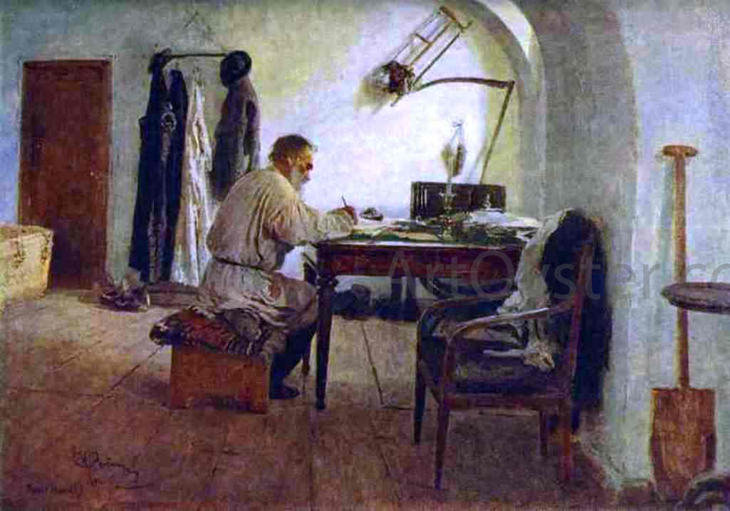  Ilia Efimovich Repin Leo Tolstoy in His Study - Hand Painted Oil Painting