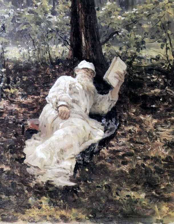  Ilia Efimovich Repin Leo Tolstoy in the forest - Hand Painted Oil Painting
