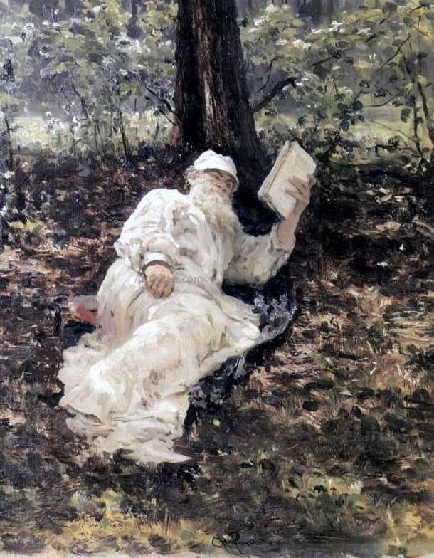 Ilia Efimovich Repin Leo Tolstoy in the forest - Hand Painted Oil Painting