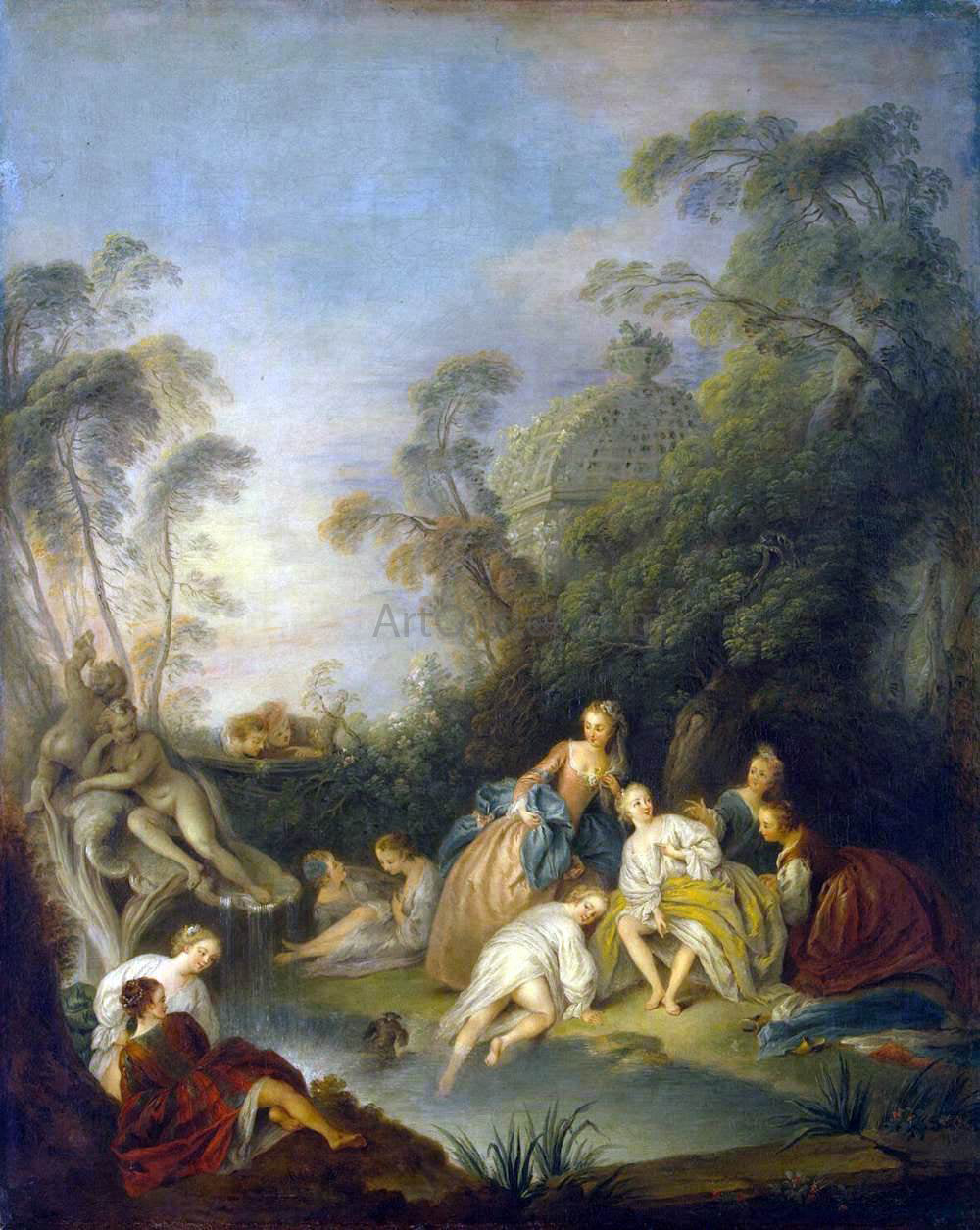 Jean Joseph Pater Les Baigneuses (The Bathers) - Hand Painted Oil Painting