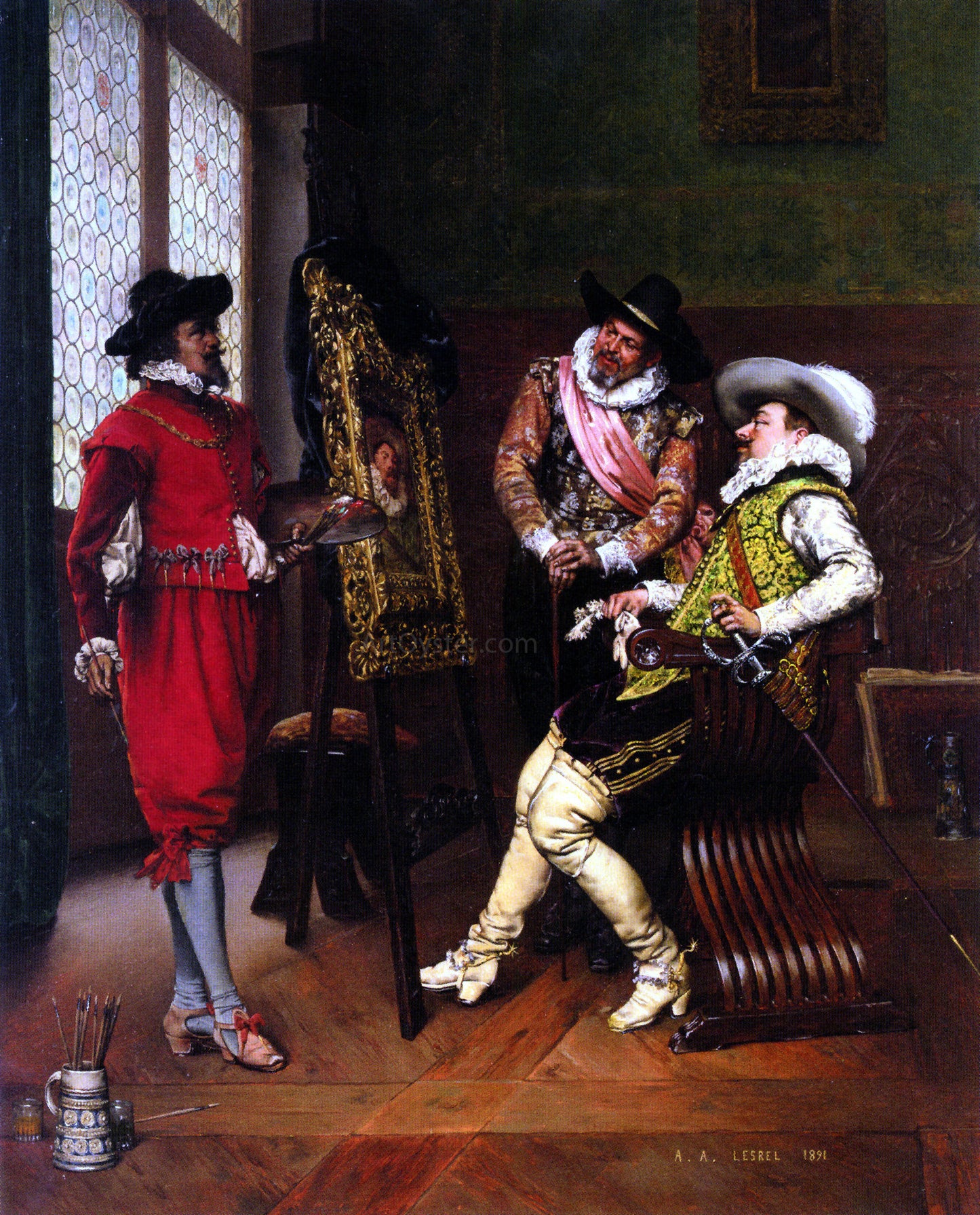 Adolphe Alexandre Lesrel Les Critiques - Hand Painted Oil Painting