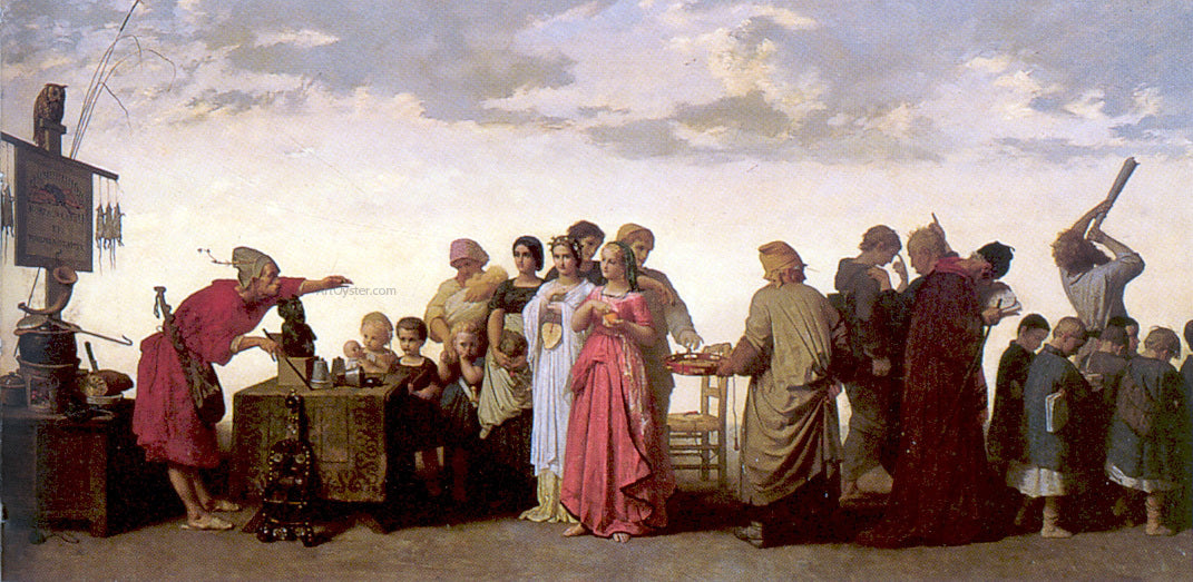 Jean-Louis Hamon L'escamoteur, le quart d'heure de Rabelais - Hand Painted Oil Painting
