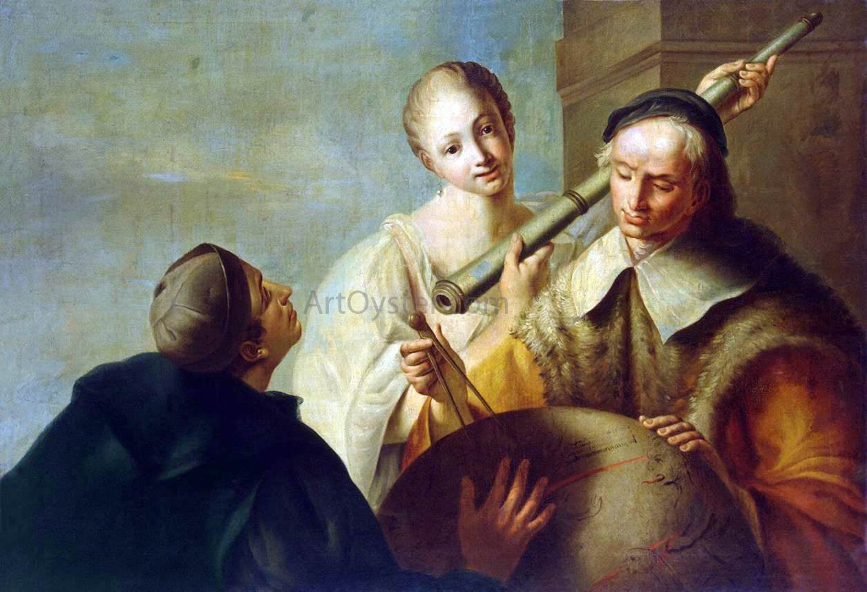 Giuseppe Angeli Lesson in Astronomy - Hand Painted Oil Painting