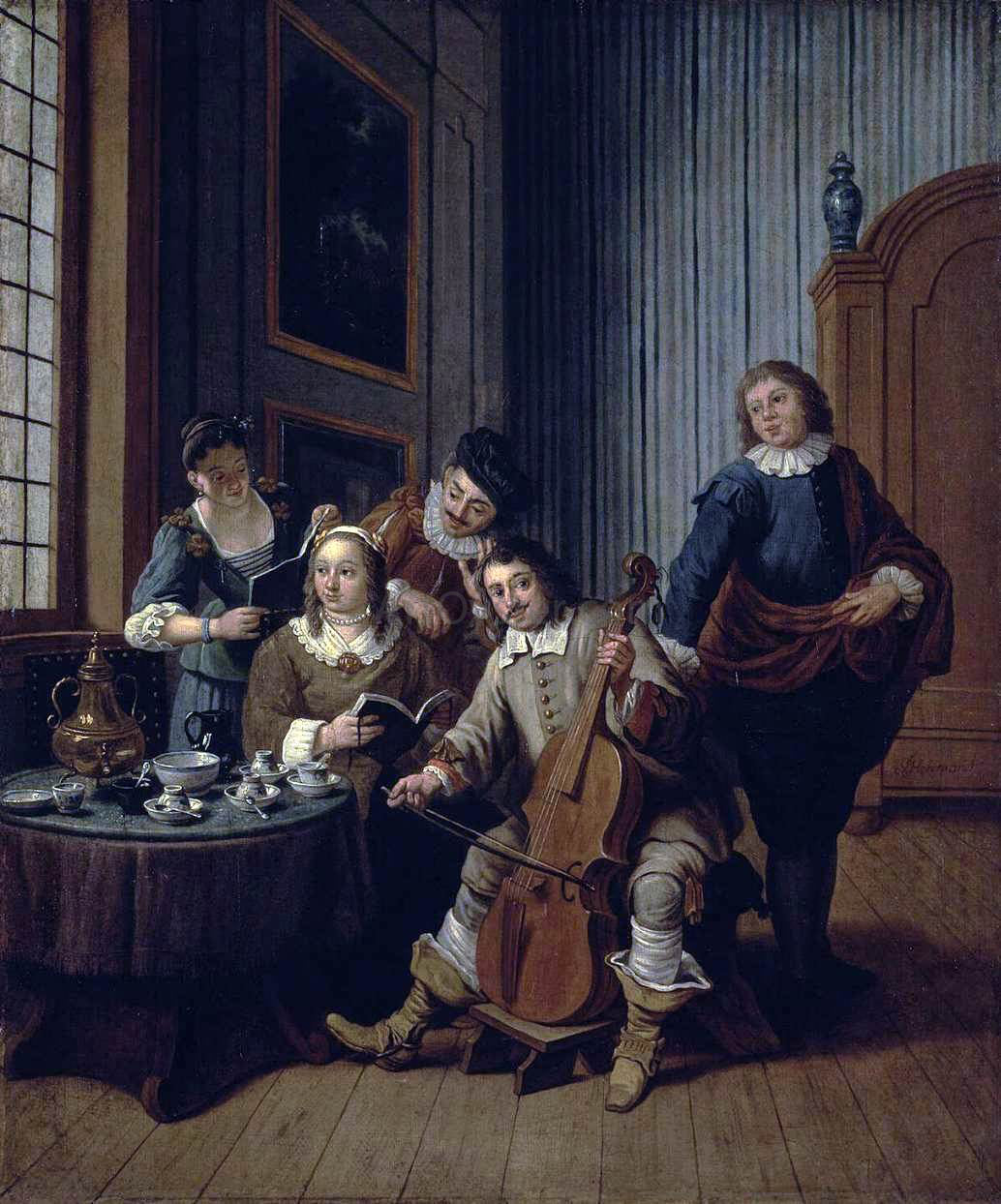 II Jan Horemans Lesson of Singing - Hand Painted Oil Painting