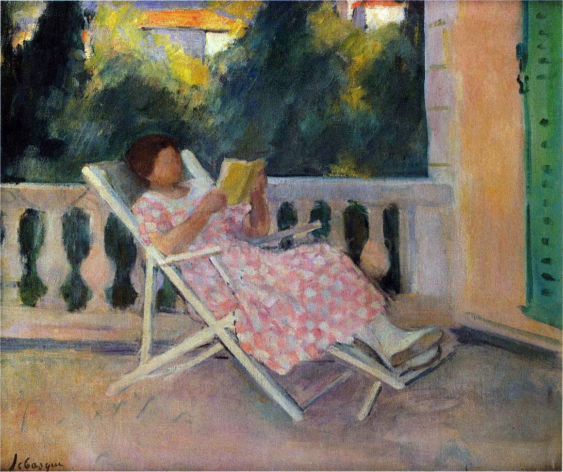 Henri Lebasque A Lesson on the Terrace - Hand Painted Oil Painting
