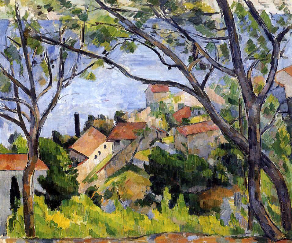 Paul Cezanne L'Estaque, View Through the Trees - Hand Painted Oil Painting