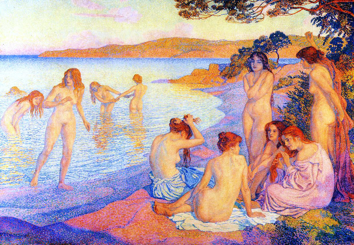 Theo Van Rysselberghe L'Heure Embrasee - Hand Painted Oil Painting