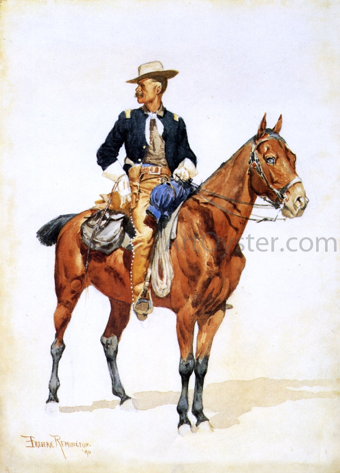 Frederic Remington Lieutenant S. C. Robertson, Chief of the Crow Scouts - Hand Painted Oil Painting