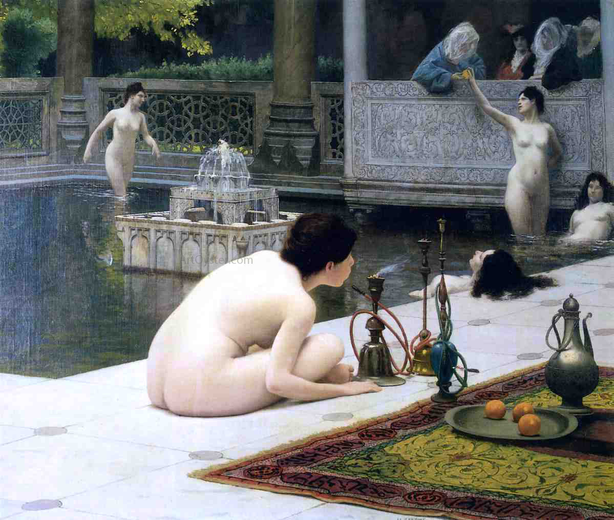 Jean-Leon Gerome Lighting the Pipe - Hand Painted Oil Painting