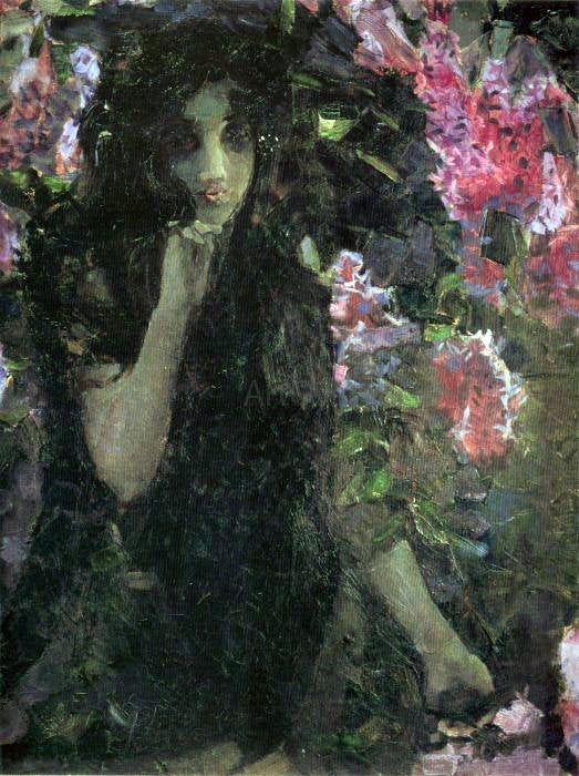 Michael Vrubel Lilac Detail - Hand Painted Oil Painting