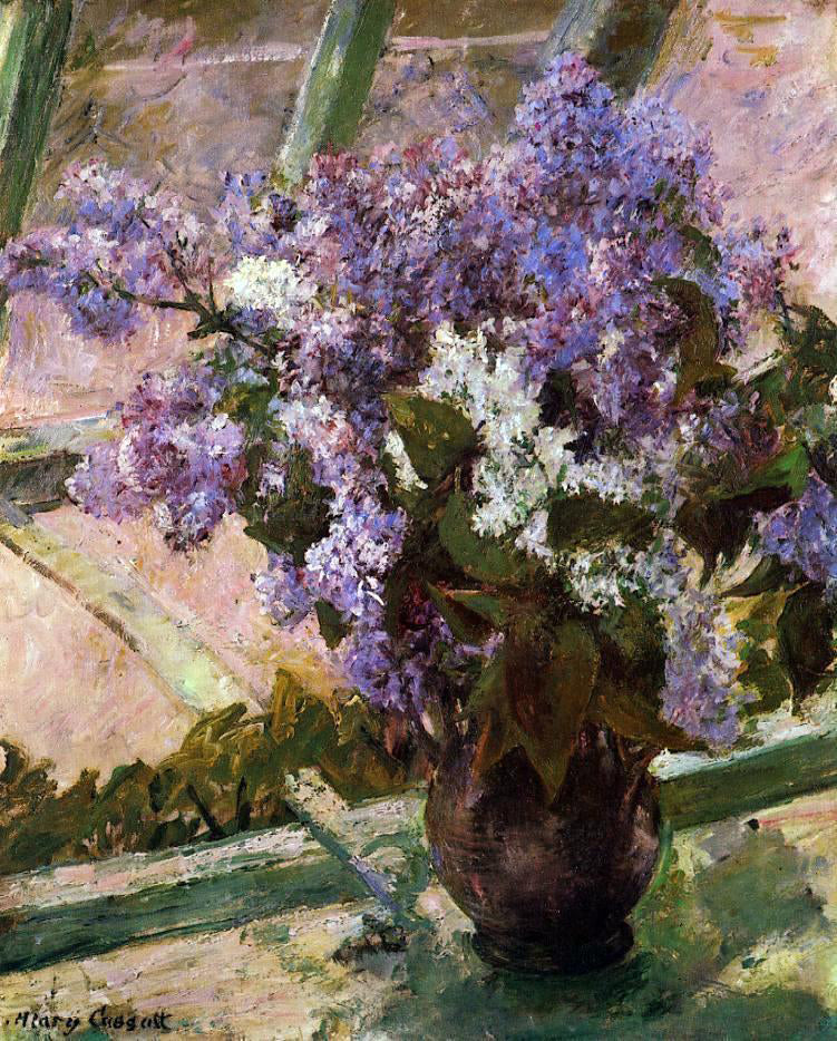 Mary Cassatt Lilacs in a Window - Hand Painted Oil Painting