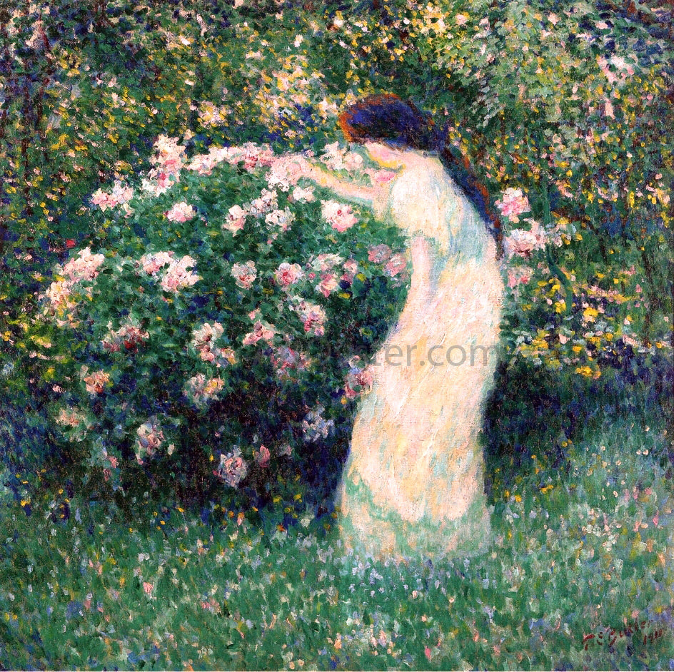 Theodore Earl Butler Lili Butler in Claude Monet's Garden - Hand Painted Oil Painting