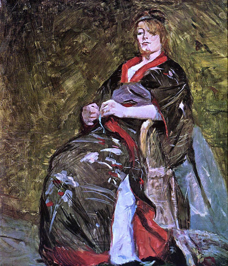 Henri De Toulouse-Lautrec Lili Grenier in a Kimono - Hand Painted Oil Painting