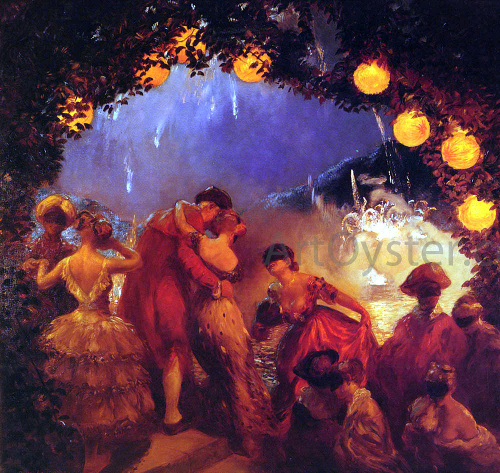 Gaston De Latouche L'Intrigue Nocturne - Hand Painted Oil Painting