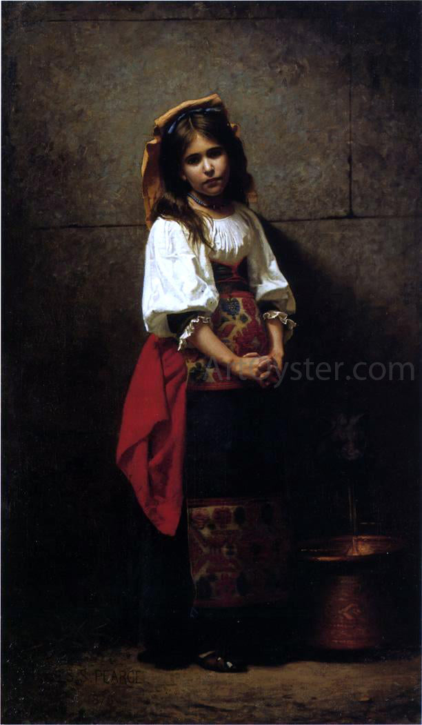 Charles Sprague Pearce L'Italienne (also known as At the Fountain) - Hand Painted Oil Painting