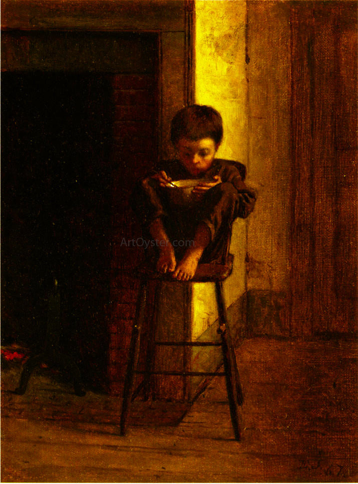Eastman Johnson Little Boy on a Stool - Hand Painted Oil Painting
