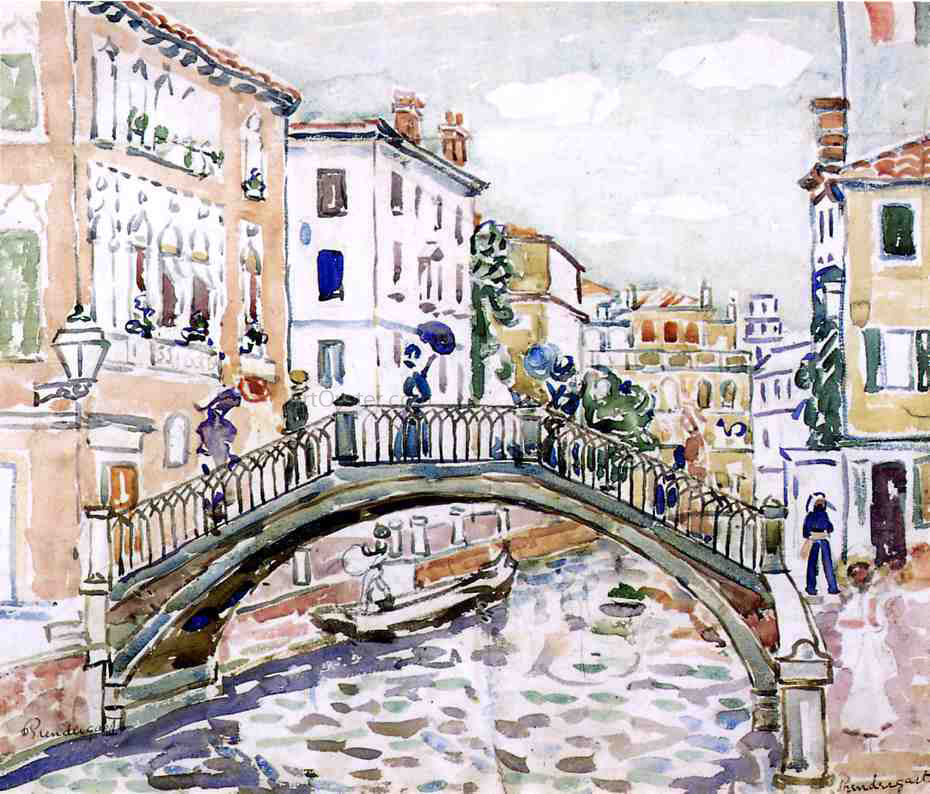 Maurice Prendergast Little Bridge, Venice - Hand Painted Oil Painting