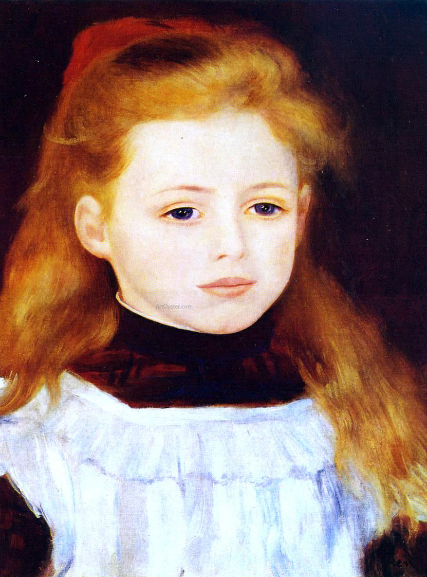 Pierre Auguste Renoir Little Girl in a White Apron (also known as Portrait of Lucie Berard) - Hand Painted Oil Painting