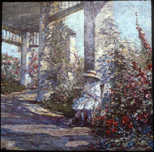  Anna Boch Little Girl in the Garden - Hand Painted Oil Painting