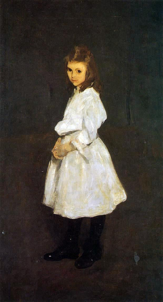 George Wesley Bellows Little Girl in White (also known as Queenie Barnett) - Hand Painted Oil Painting