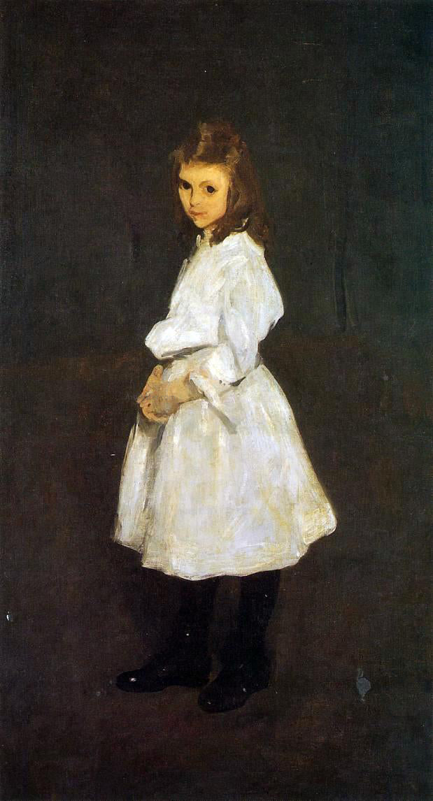  George Wesley Bellows Little Girl in White (also known as Queenie Barnett) - Hand Painted Oil Painting