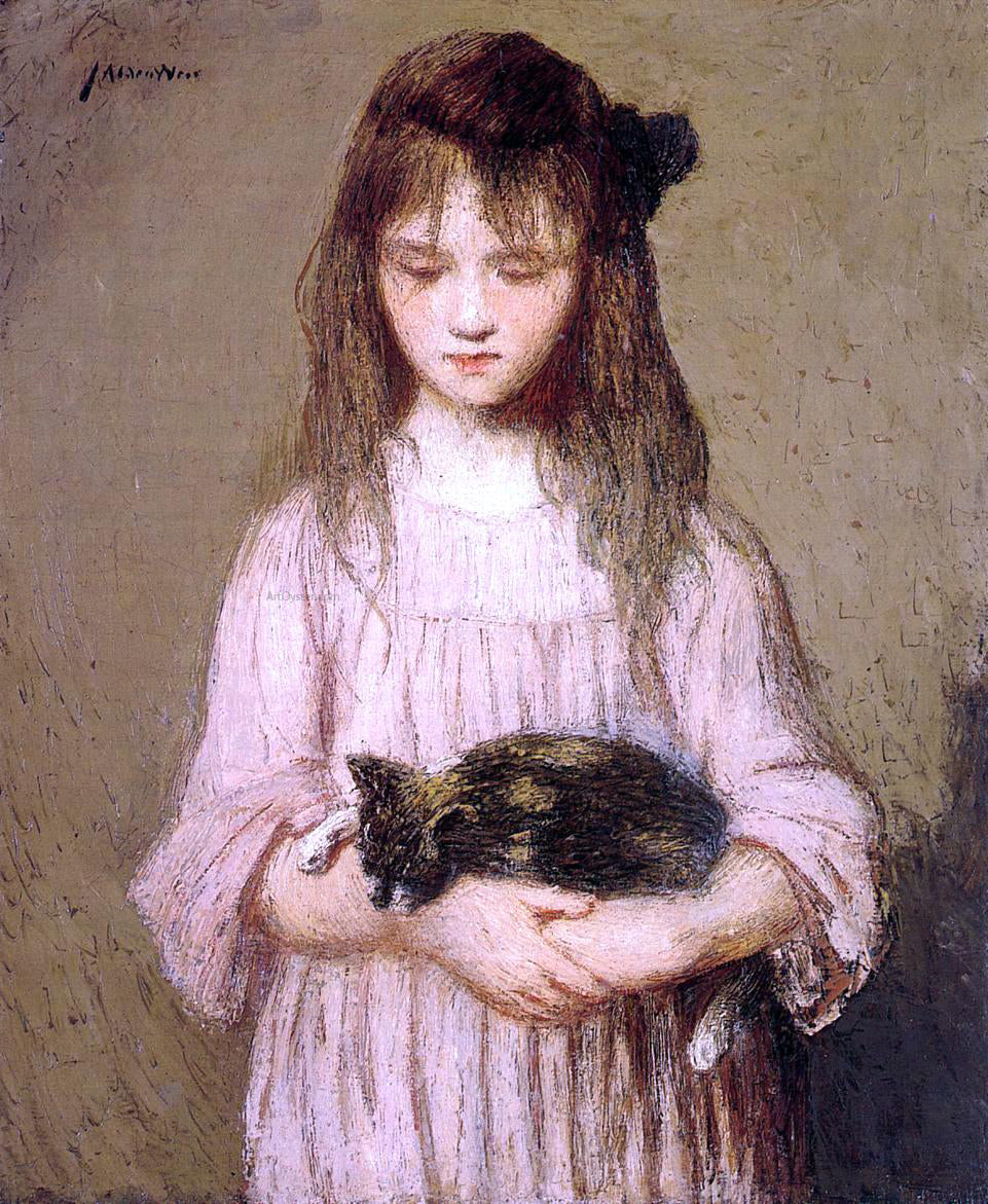 Julian Alden Weir Little Lizie Lynch (also known as Portrait of a Young Girl) - Hand Painted Oil Painting