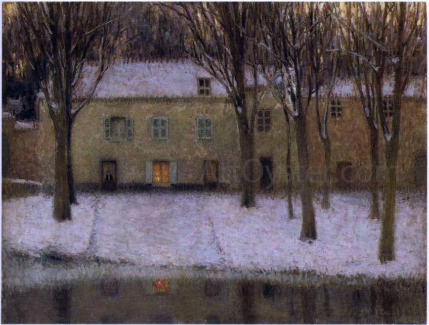 Henri Le Sidaner Little place by the river - Hand Painted Oil Painting