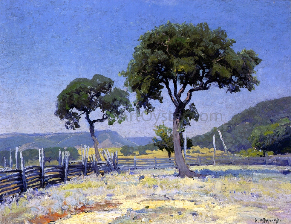 Julian Onderdonk Live Oak Trees On Williams' Ranch, Bandera County - Hand Painted Oil Painting