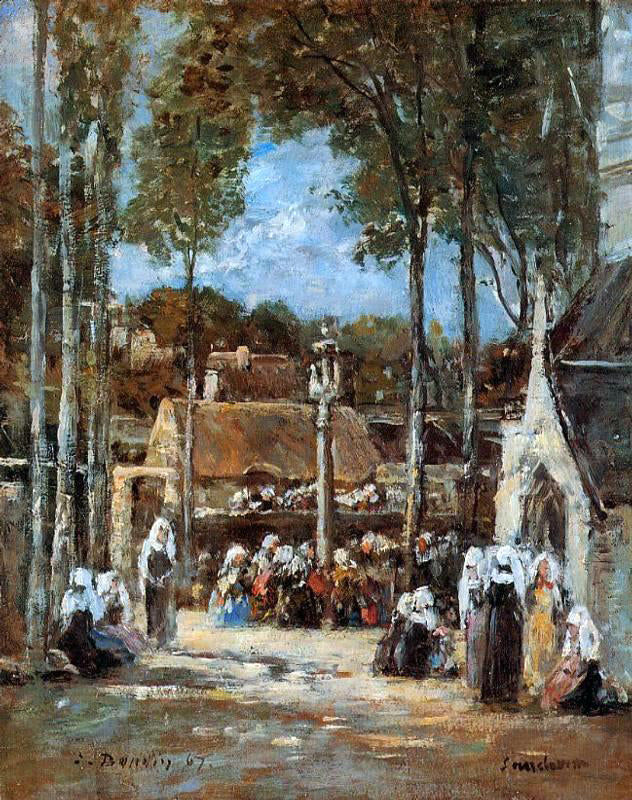 Eugene-Louis Boudin Local Pilgrimmage at Landerneau - Hand Painted Oil Painting