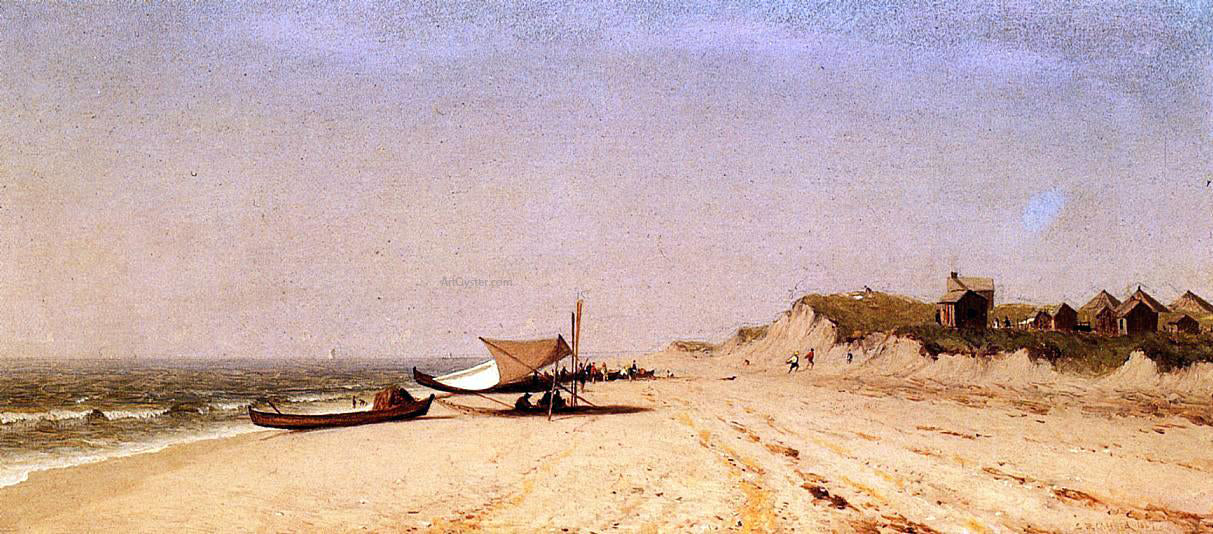 Sanford Robinson Gifford Long Branch Beach - Hand Painted Oil Painting