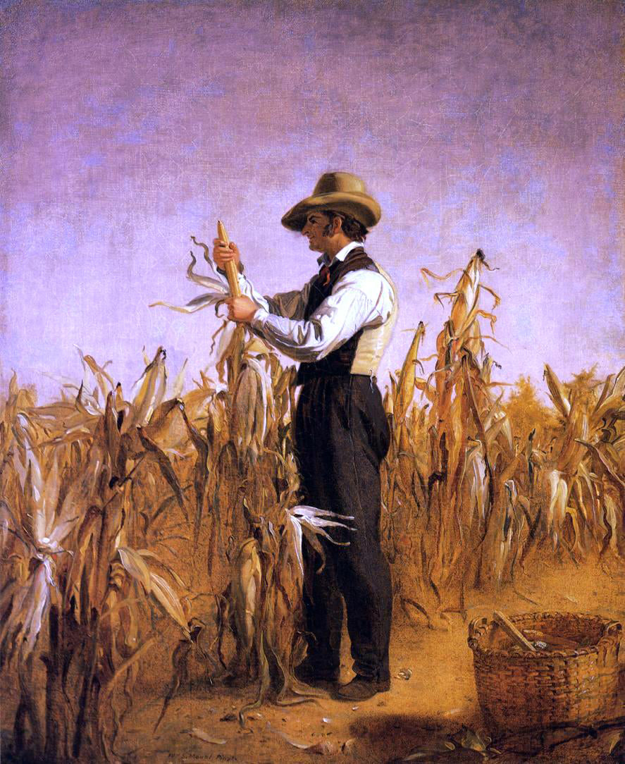William Sidney Mount Long Island Farmer Husking Corn - Hand Painted Oil Painting