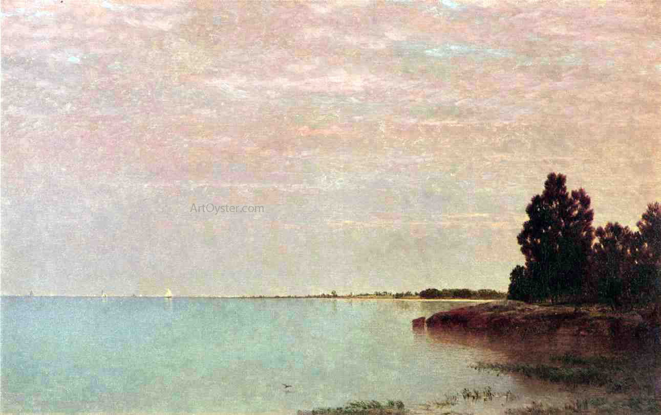  John Frederick Kensett Long Neck Point from Contentment Island, Darien, Connecticut - Hand Painted Oil Painting