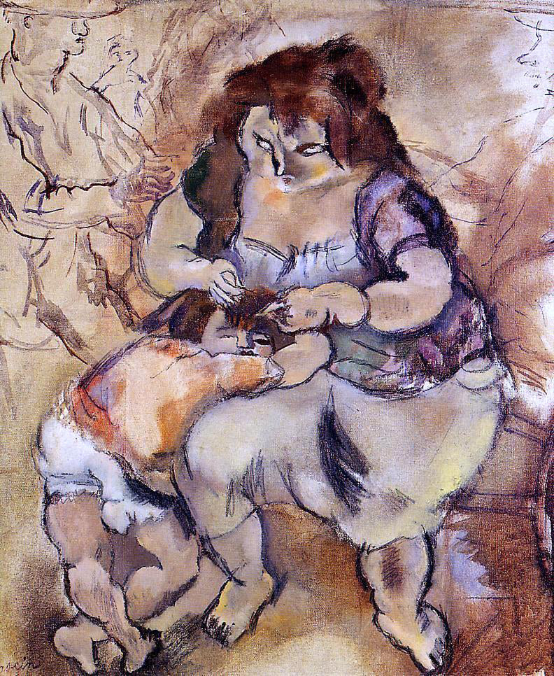 Jules Pascin Looking for Lice - Hand Painted Oil Painting