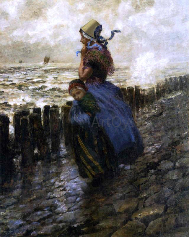 George Hitchcock Looking Out to Sea - Hand Painted Oil Painting