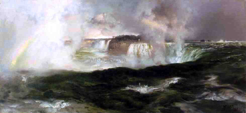 Thomas Moran Looking over Niagara Falls - Hand Painted Oil Painting
