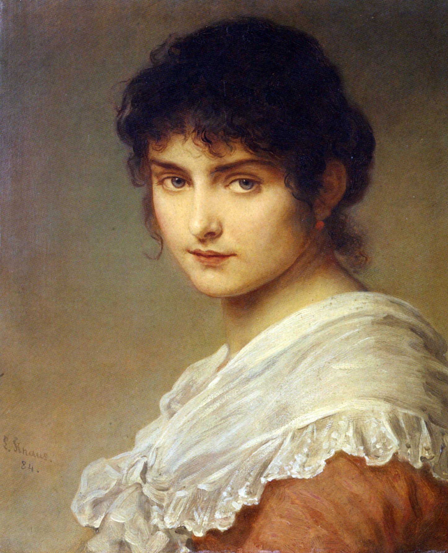 Ludwig Knaus Lost In Thought - Hand Painted Oil Painting