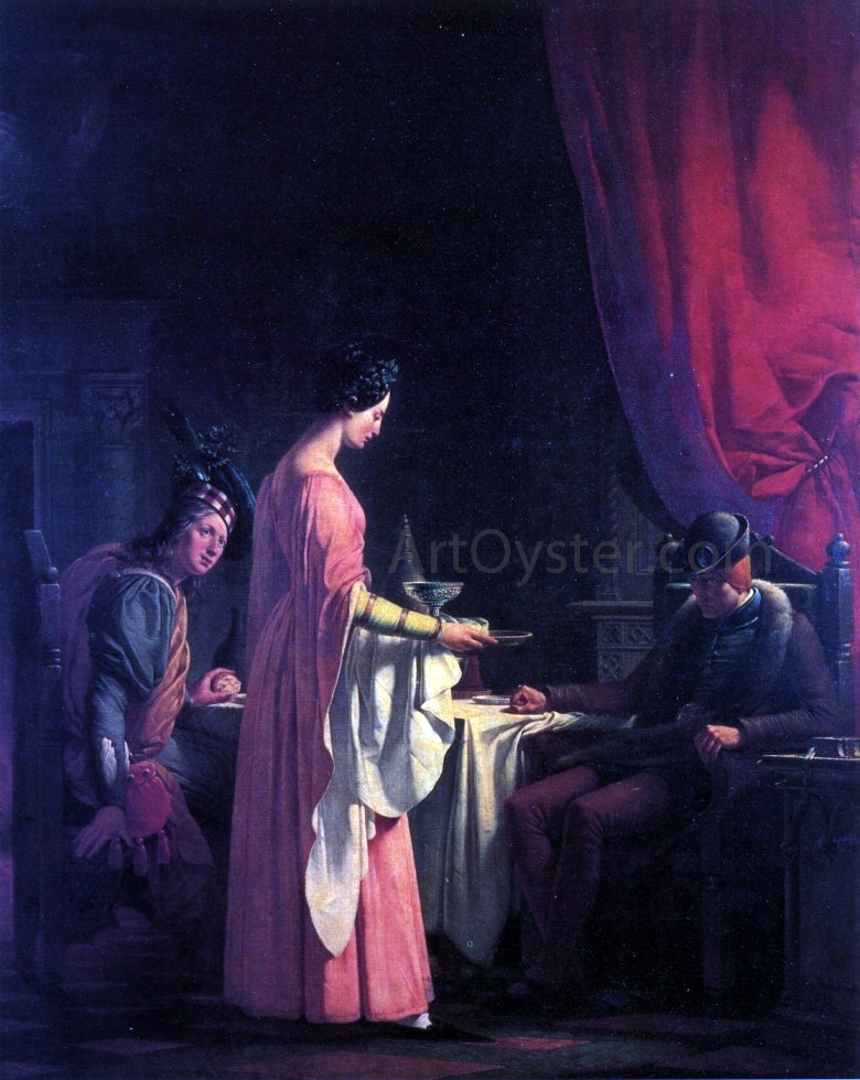 Charles-Auguste Van den Berghe Louis XI and Quentin Durward - Hand Painted Oil Painting